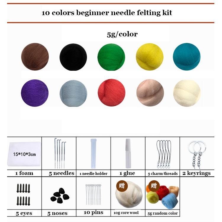 Needle Felting Kits For Beginner 26 Colors Felting Materials Needle Felting 66s Wool Needle Felting Supplies