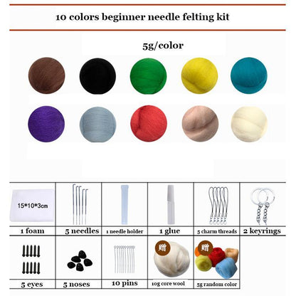 Needle Felting Kits For Beginner 26 Colors Felting Materials Needle Felting 66s Wool Needle Felting Supplies