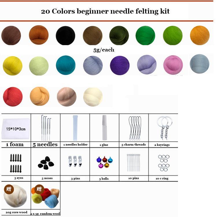 Needle Felting Kits For Beginner 70 Colors Felting Materials Needle Felting 66s Wool Needle Felting Supplies