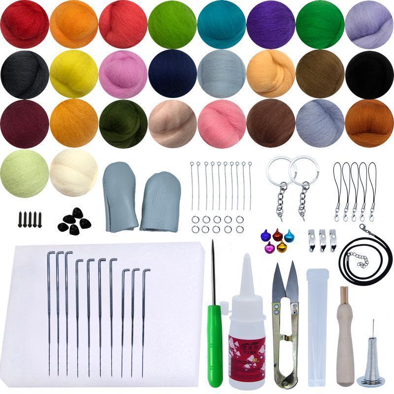 Needle Felting Kits For Beginner 70 Colors Felting Materials Needle Felting 66s Wool Needle Felting Supplies