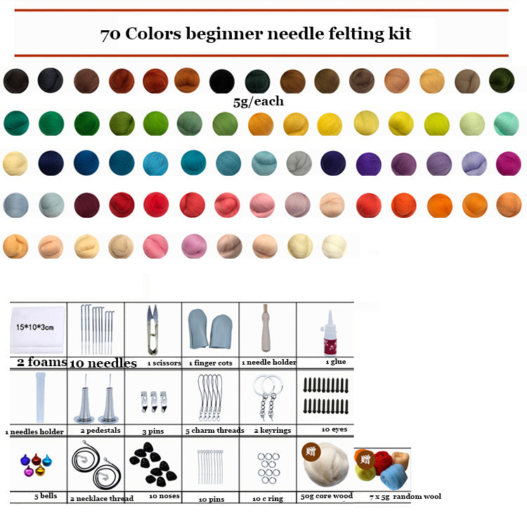 Needle Felting Kits For Beginner Felting Materials Needle Felting 66s Wool Needle Felting Supplies