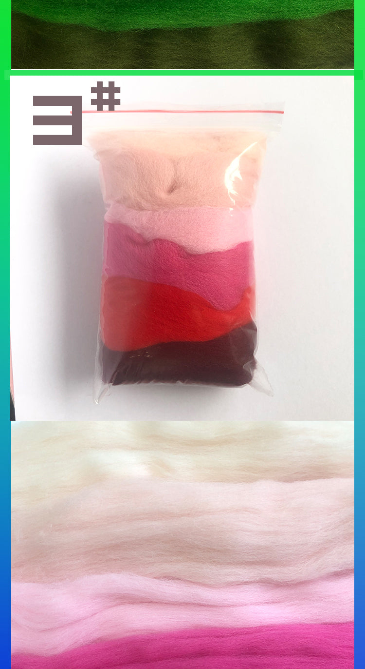 Needle Felting Wool Blue Analogous Colors Wool Roving 66s Merino Wool Needle Felting Supplies