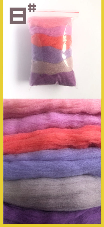 Needle Felting Wool Blue Analogous Colors Wool Roving 66s Merino Wool Needle Felting Supplies