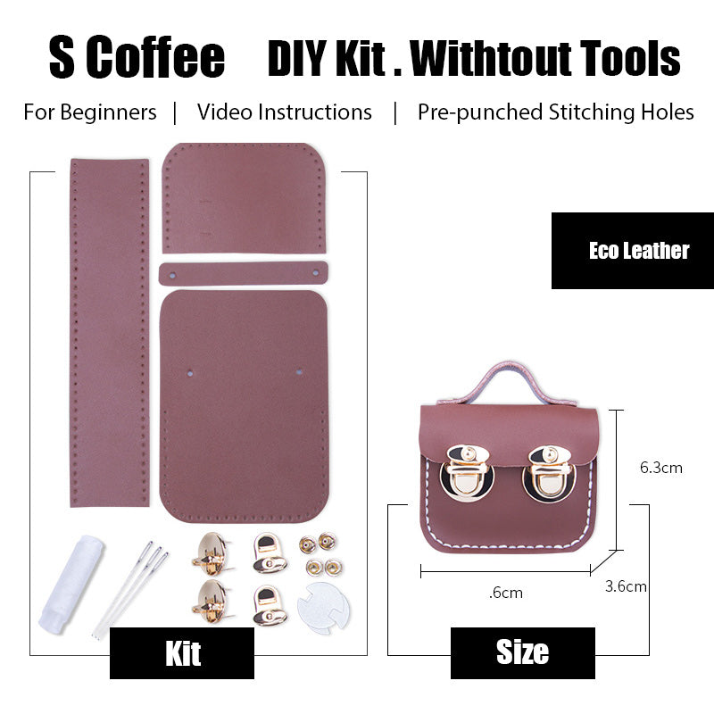 DIY Leather AirPods Case Kits DIY Leather Mini Satchel Bag Kit DIY Coffee Leather Projects DIY Leather Pouch Kit