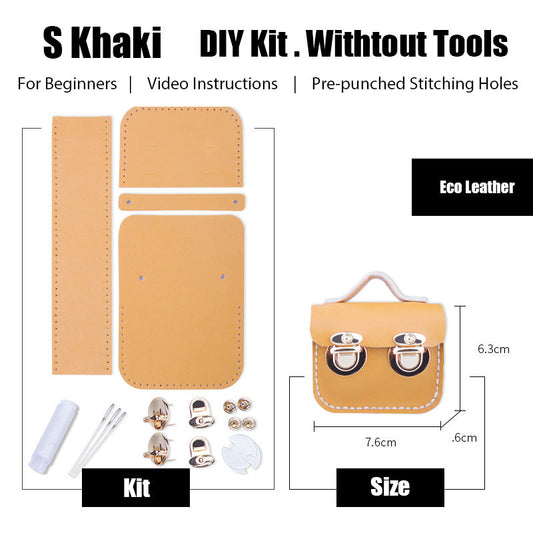 DIY Leather AirPods Case Kits DIY Leather Mini Satchel Bag Kit DIY Khaki Leather Projects DIY Leather Pouch Kit