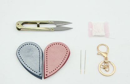 Heart Leather Keychain Kit DIY Leather Keychain Kit DIY Heart Leather Projects DIY Leather Kit