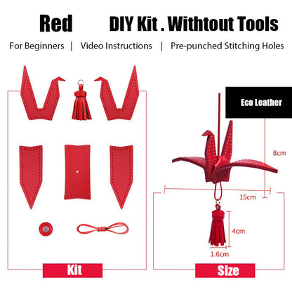 Cute DIY Leather Paper Crane Kit DIY Red Project DIY Leather Paper Crane Charm Kit