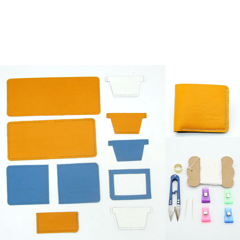 DIY Leather Wallet Kits DIY Leather Project DIY Yellow Leather Billfold DIY Leather Womens Wallet Kit