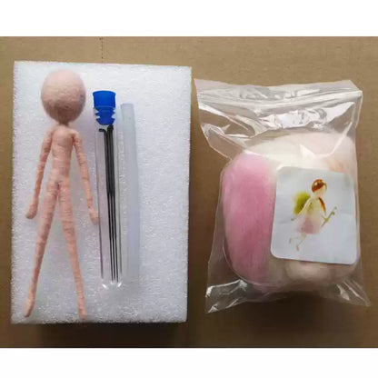 Needle felting kit for beginners starters DIY Wool Felting Pink Gradient Fairy