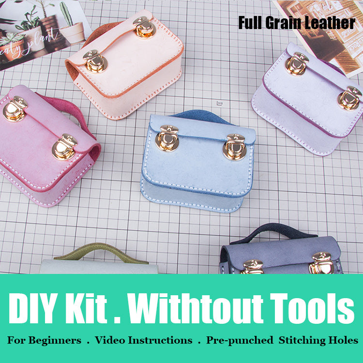 DIY Leather AirPods Case Kits DIY Leather Mini Satchel Bag Kits DIY Waxed Leather Projects DIY Leather Pouch Kit