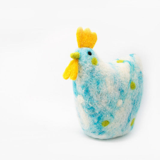 Needle Felted Felting project Animals Rooster Blue Crafts