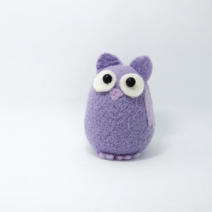 Needle Felted Felting project Animals Owl Purple Cute Craft