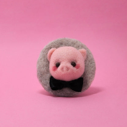 Needle Felted Felting project Animals Pig Cute Brooch Jewelry