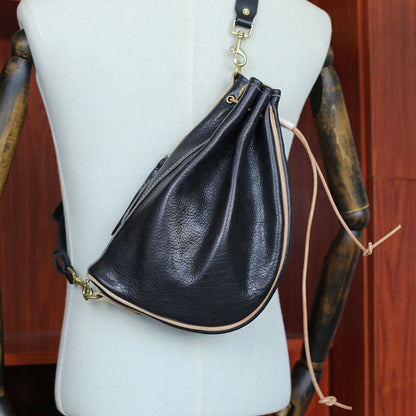 Cool Leather Drawstring Sling Bag Pattern Leather Patterns Crossbody Pack Leather Craft Pattern