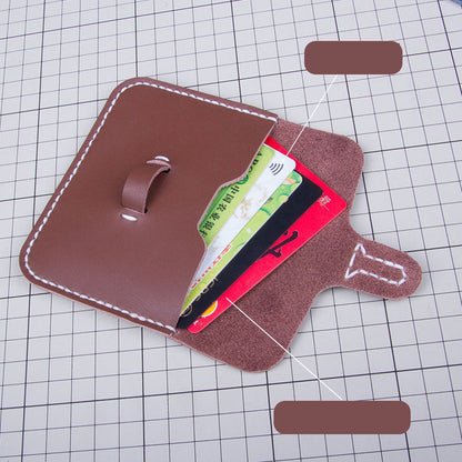 Coffee Leather Card Holder Kit DIY Slim Leather Buckle Coin Wallet Kit DIY Eco Leather Project