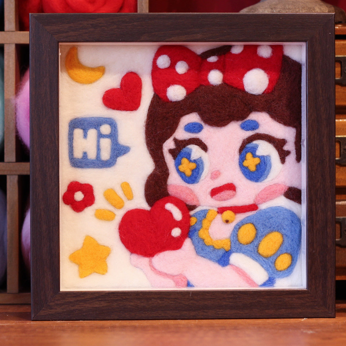 Snow White Needle felted Painting Kit Needle felting Projects Needle felting For Beginners