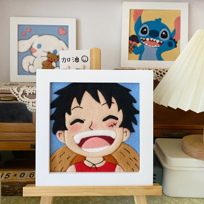 Monkey D. Luffy Needle felted Painting Kit Needle felting Projects Needle felting For Beginners