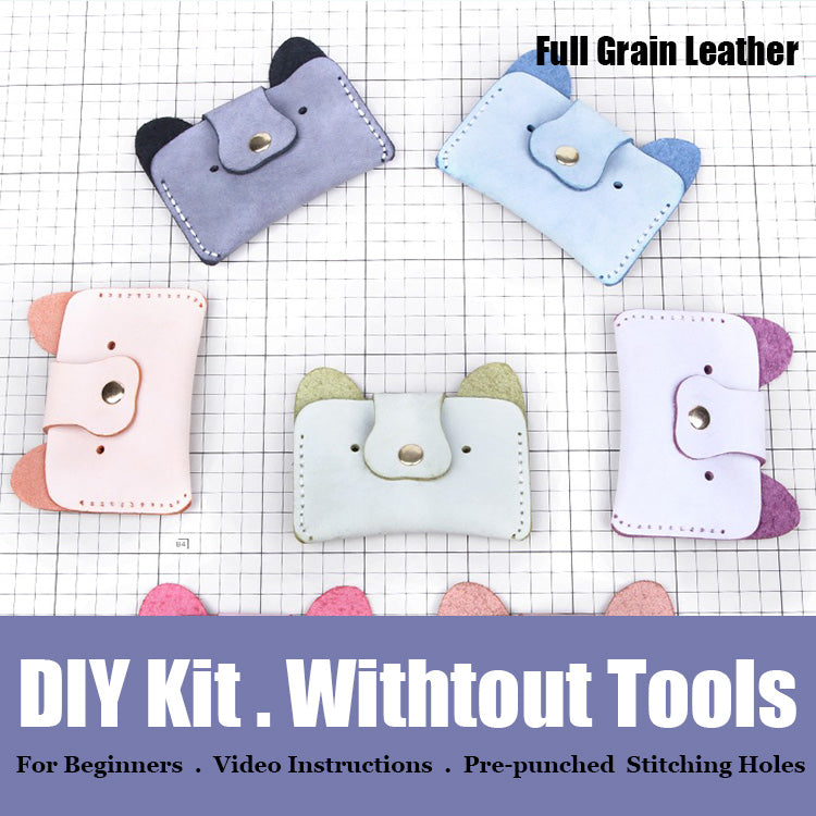 DIY Leather Card Holder Kits DIY Leather Dogs Card Wallet Kit DIY Leather Projects DIY Leather Kit