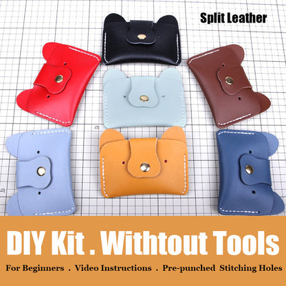 DIY Leather Card Holder Kits DIY Leather Dogs Card Wallet Kit DIY Leather Projects DIY Leather Kit