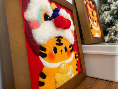 Tiger Needle felted Painting Kits Needle felting Handmade Gifts For Her Needle felting Project