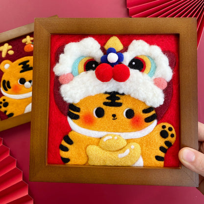 Tiger Needle felted Painting Kits Needle felting Handmade Gifts For Her Needle felting Project