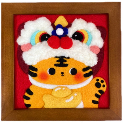 Tiger Needle felted Painting Kits Needle felting Handmade Gifts For Her Needle felting Project