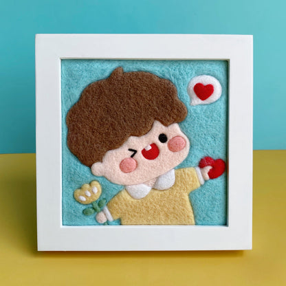 Needle felted Painting Kits Needle felting Handmade Valentine's Day Gifts Needle felting For GirlFriend