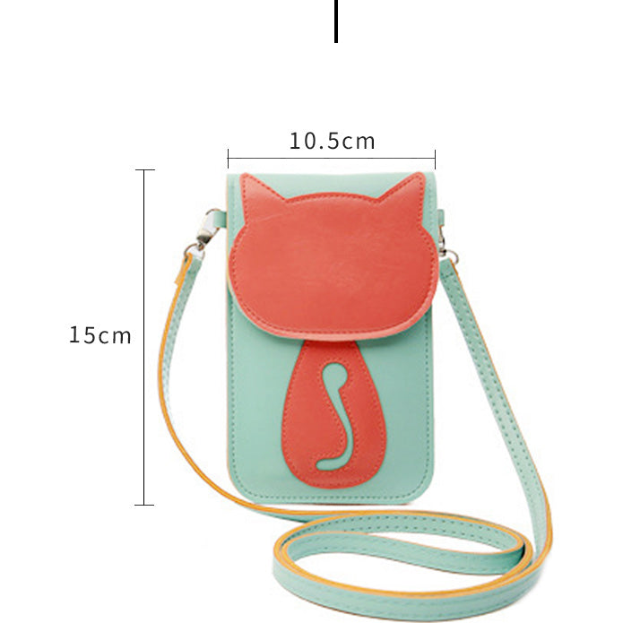 Leather Pattern Womens Leather Slim Cat Shoulder Bag Pattern Phone Side Bag Leather Craft Pattern Leather Templates