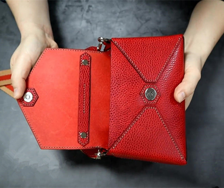 Leather Pattern Womens Leather Small Shoulder Bag Pattern Envelope Handbag Leather Craft Pattern Leather Templates