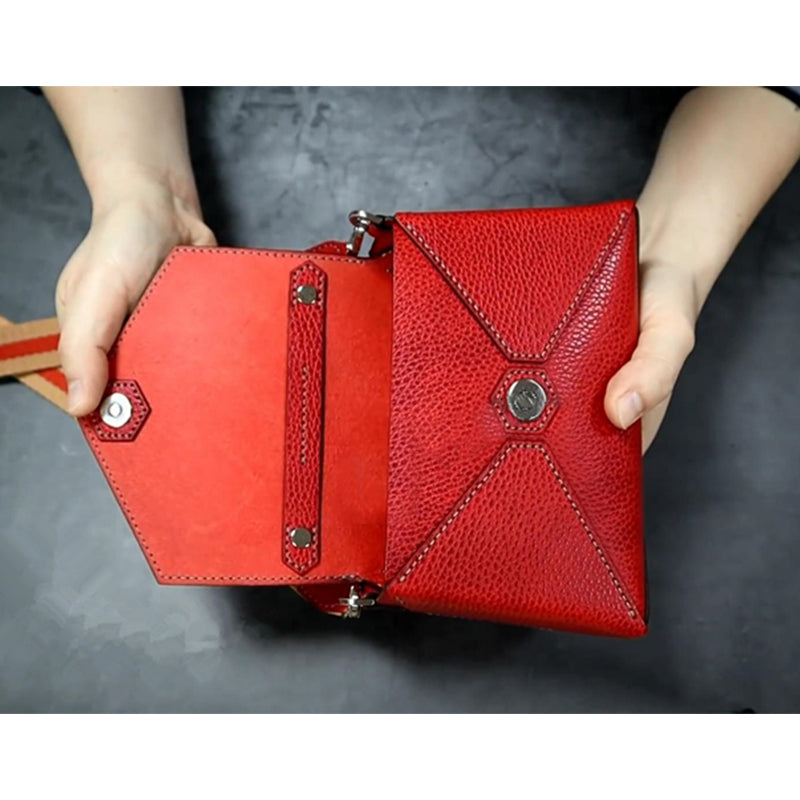 Leather Pattern Womens Leather Small Shoulder Bag Pattern Envelope Handbag Leather Craft Pattern Leather Templates