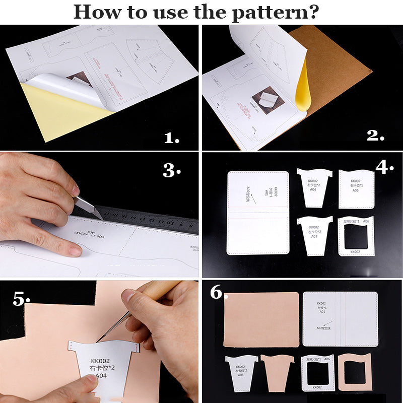 Leather Pattern Leather Card Wallet Pattern Envelope Coin Holder Leather Craft Patterns Leather Templates